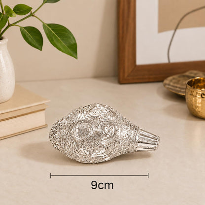elaris Shankh Showpiece – Small, 2.17 Inch, Silver Plated | Sacred Conch Shell for Pooja, Home Temple & Spiritual Decor | Ideal Gift for Diwali & Festive Occasions