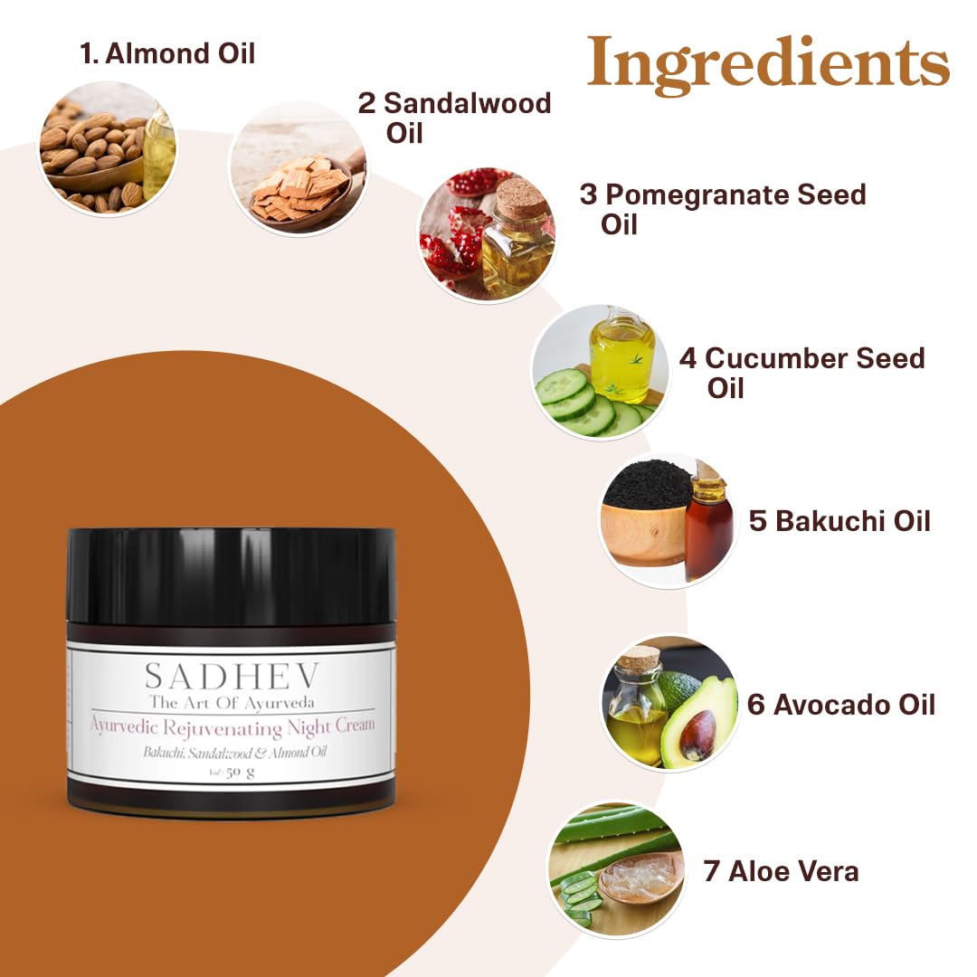 Sadhev Ayurvedic Rejuviniating Night Time Cream With Bakuchi