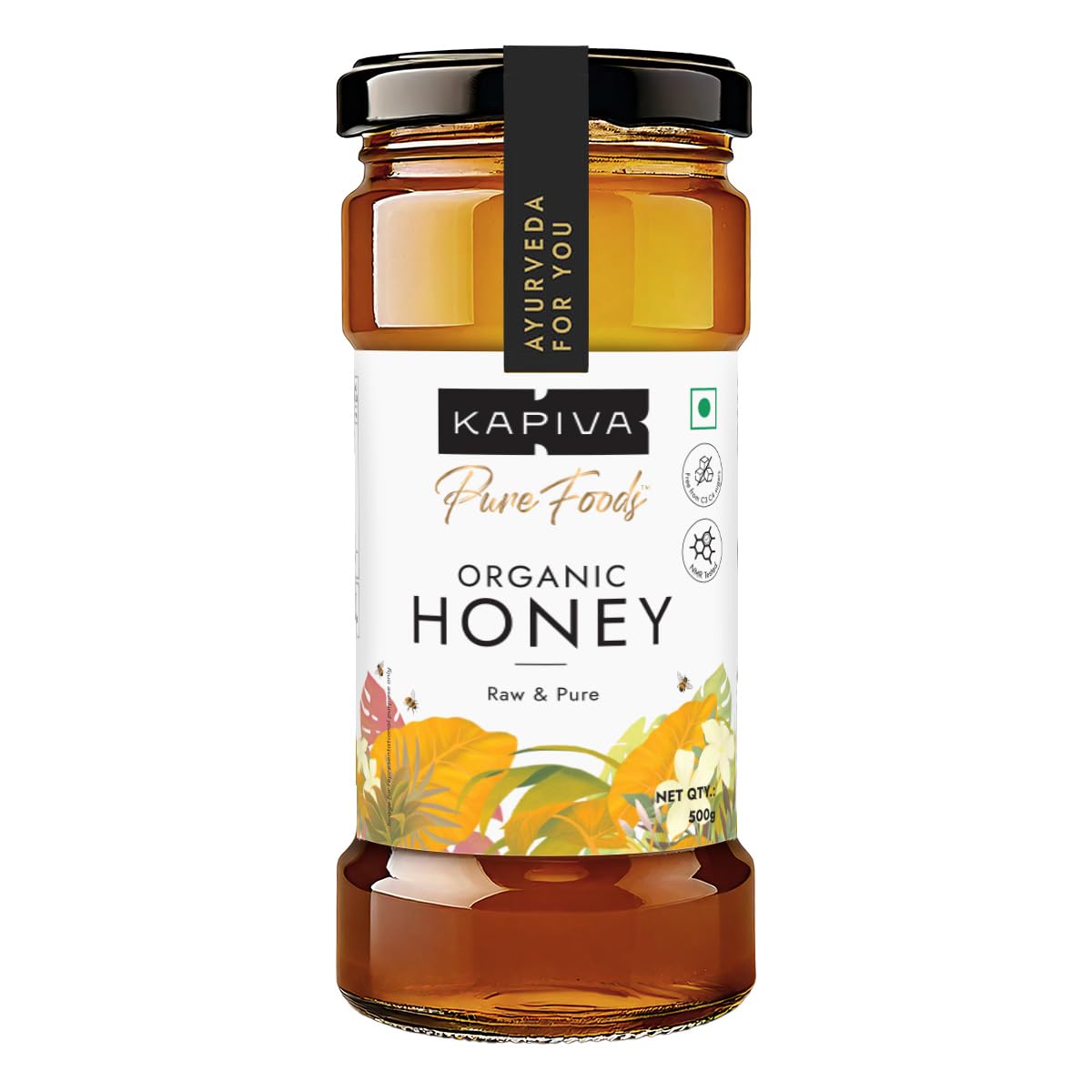 Kapiva Organic Honey 500gm | NMR tested | Unprocessed & Unpasteurized Honey |100% Raw Pure & Natural | Strengthens Immunity | 0% Added Sugar No Preservatives