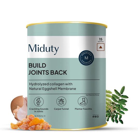 Zephivo Miduty By Palak Notes Build Joints Back For Rheumatoid Arthritis Supplement - Collagen Peptides Natural Egg Membrane, Boswellia and Glucosamine - Joint Pain Relief Supplement - 15 Sachets