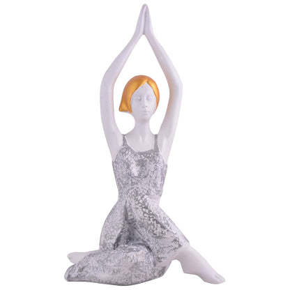 Resin Yoga Lady Home & Office Decor Fantasy Showpiece (Y600),Multicolor