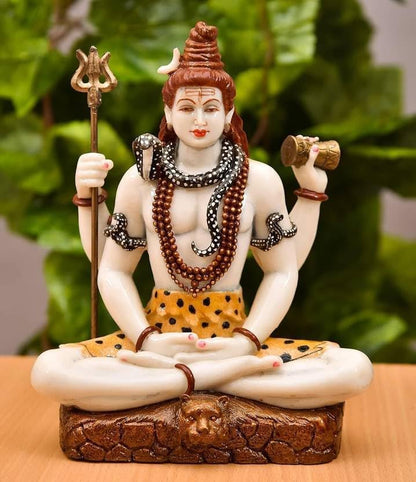 Shivji Idol for Car Dashboard, Home Temple & Office Desk | Compact Resin Mahadev Murti for Puja Room, Table Decor & Spiritual Gift | Small Lord Shiva Statue (Lord Shiva Idol)