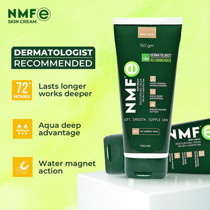 NMFe Skin Cream 150gm | Moisturising Cream | For Dry and Sensitive Skin | Aloe vera & Vitamin E | Dermatologically Recommended | Lasts longer works deeper