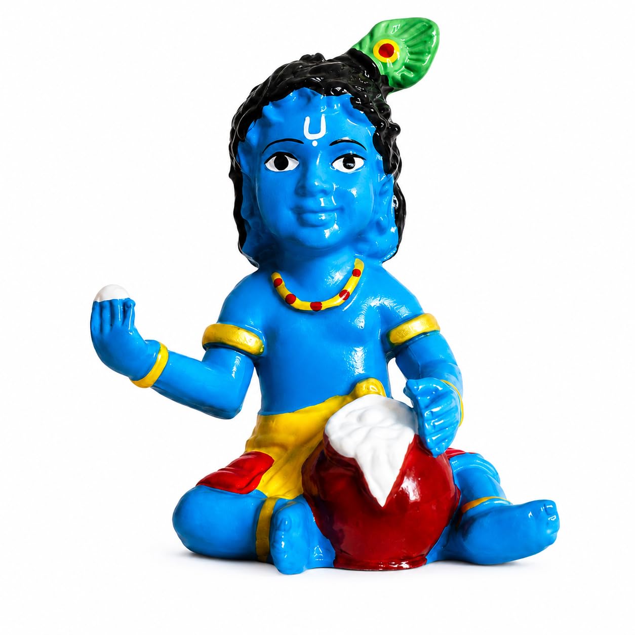 B.R STORE Lord Krishna Sitting with Butter Idol