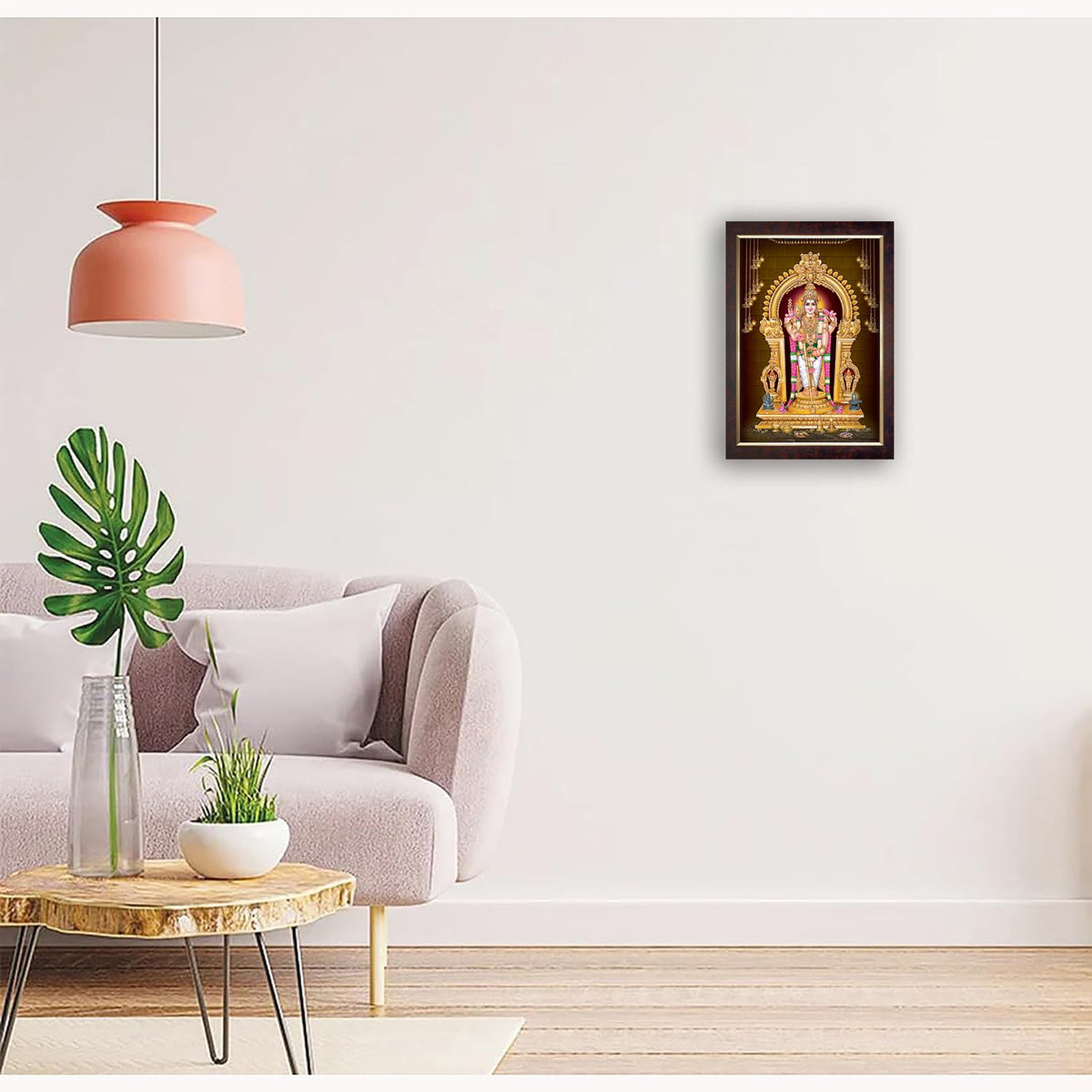Premium Sparkle Lamination, Murugan Photo Frame, Copper Gold, 14x20 Inch 2218
