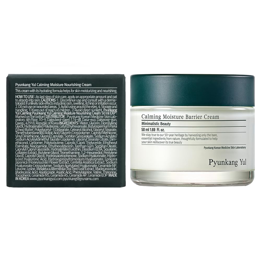 [PKY] Pyunkang Yul Calming Moisture Nourishing Cream for Glow & Elasticity, Ceramides & Hyaluronic Acid; Skin Soothing with CICA & Tea Tree (50ml)