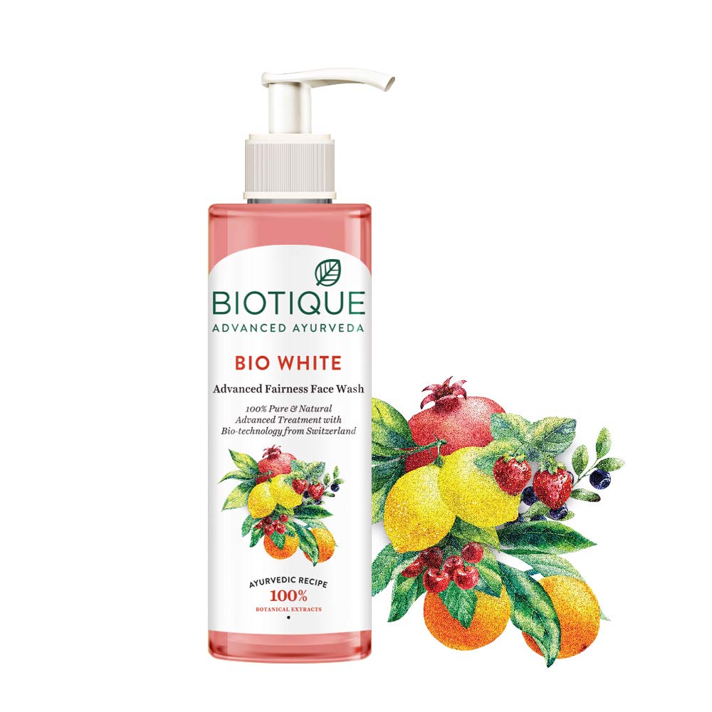 Biotique Fruit Brightening Face Wash| Ayurvedic and Organically Pure| Advanced Swiss Technology |100% Botanical Extracts| Suitable for All Skin Types | 200mL
