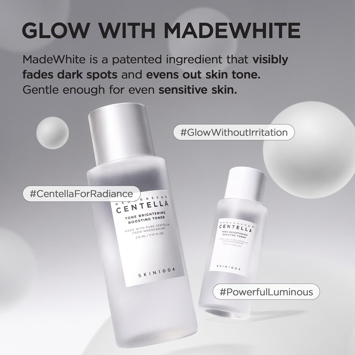 SKIN1004 Centella Tone Brightening Boosting Toner | Mild Exfoliating Toner with Niacinamide & Madecassoside for Sensitive Skin, 210ml