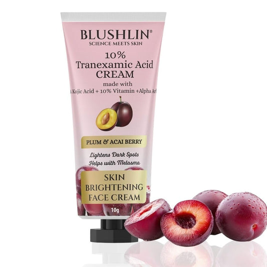 10% Tranexamic Acid Cream with 2% Kojic Acid + 5% Vitamin C + 1% Arbutin | Pigmentation Removal Face Cream | Helps Even Skin Tone, Reduce Dark Spots, Blemishes and Scars - 10gm