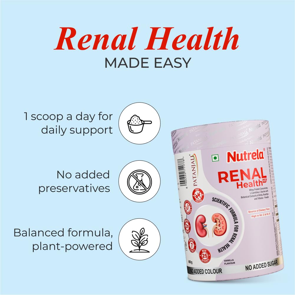 Patanjali Nutrela Renal Health | Whey Protein Supplement for Kidney Support – 400g