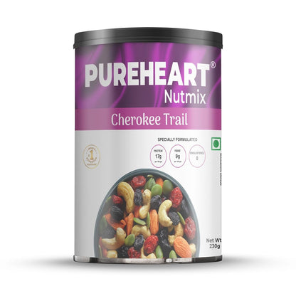 Pureheart Premium Trail Mix | An Eclectic Mix of 8 Healthy Superfoods Nuts- Cashews, Almonds, Pistachio | Dry Fruits - Cranberries, Raisins | Seeds - Pumpkin, Sunflower | Reusable Jar