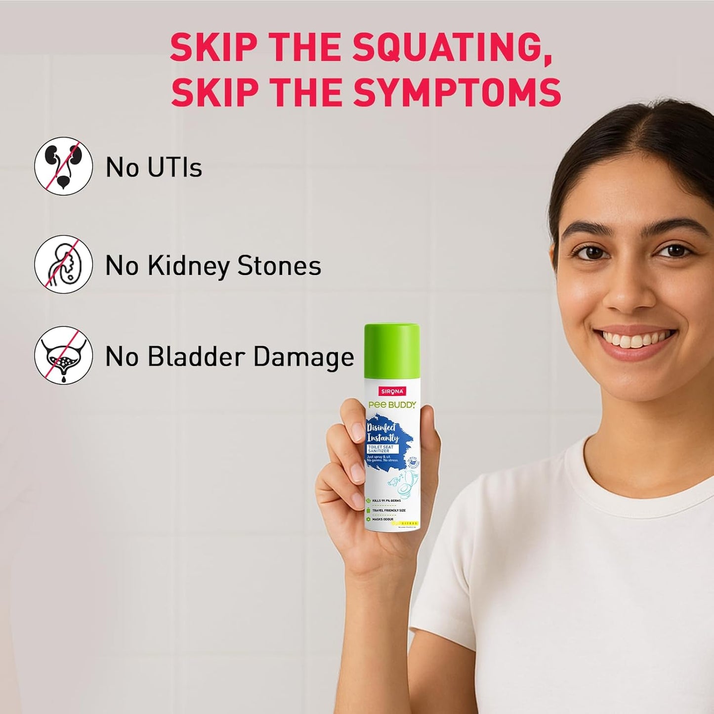 PEE BUDDY Toilet Seat Sanitizer Spray – 100ml (Pack of 1) | Refreshing Vanilla Fragrance | Quick-Drying, Hygienic & Travel-Friendly | Kills Germs & Bacteria