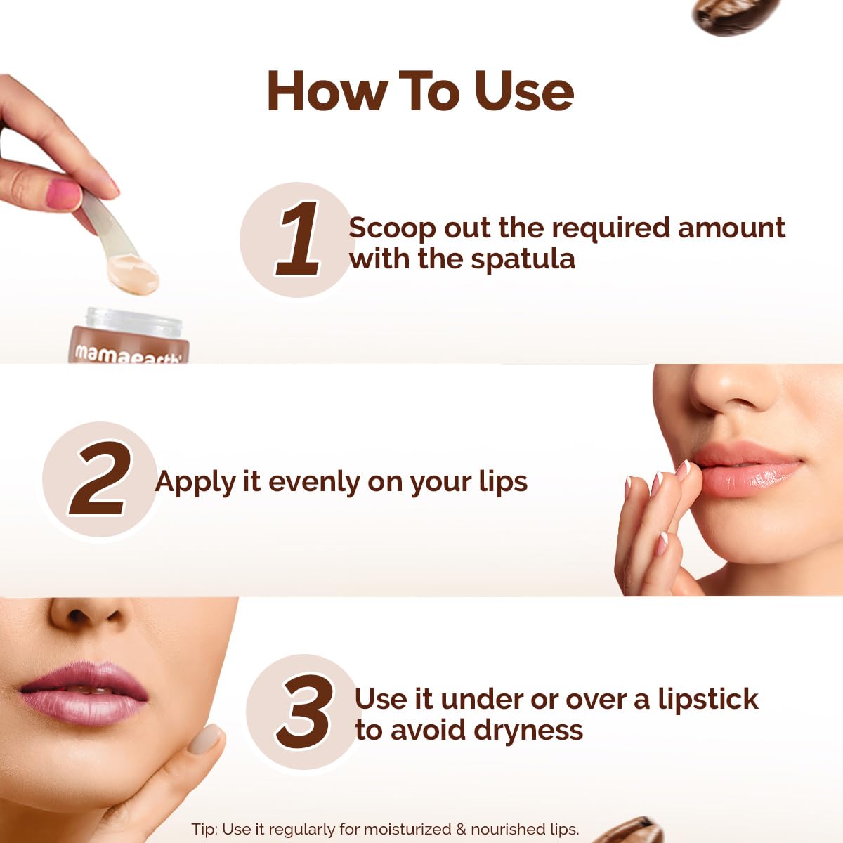 Mamaearth Cocoa Moisture Therapy Lip Balm For Dry & Chapped Lips 15 G|Heals, Brightens|Glossy Finish|Coconut Oil, Cocoa Butter, Vitamin E, Ceramides, Kojic Acid|100% Free Of Petroleum Jelly,White