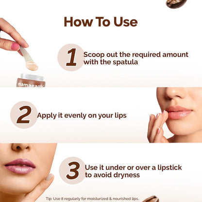 Mamaearth Cocoa Moisture Therapy Lip Balm For Dry & Chapped Lips 15 G|Heals, Brightens|Glossy Finish|Coconut Oil, Cocoa Butter, Vitamin E, Ceramides, Kojic Acid|100% Free Of Petroleum Jelly,White