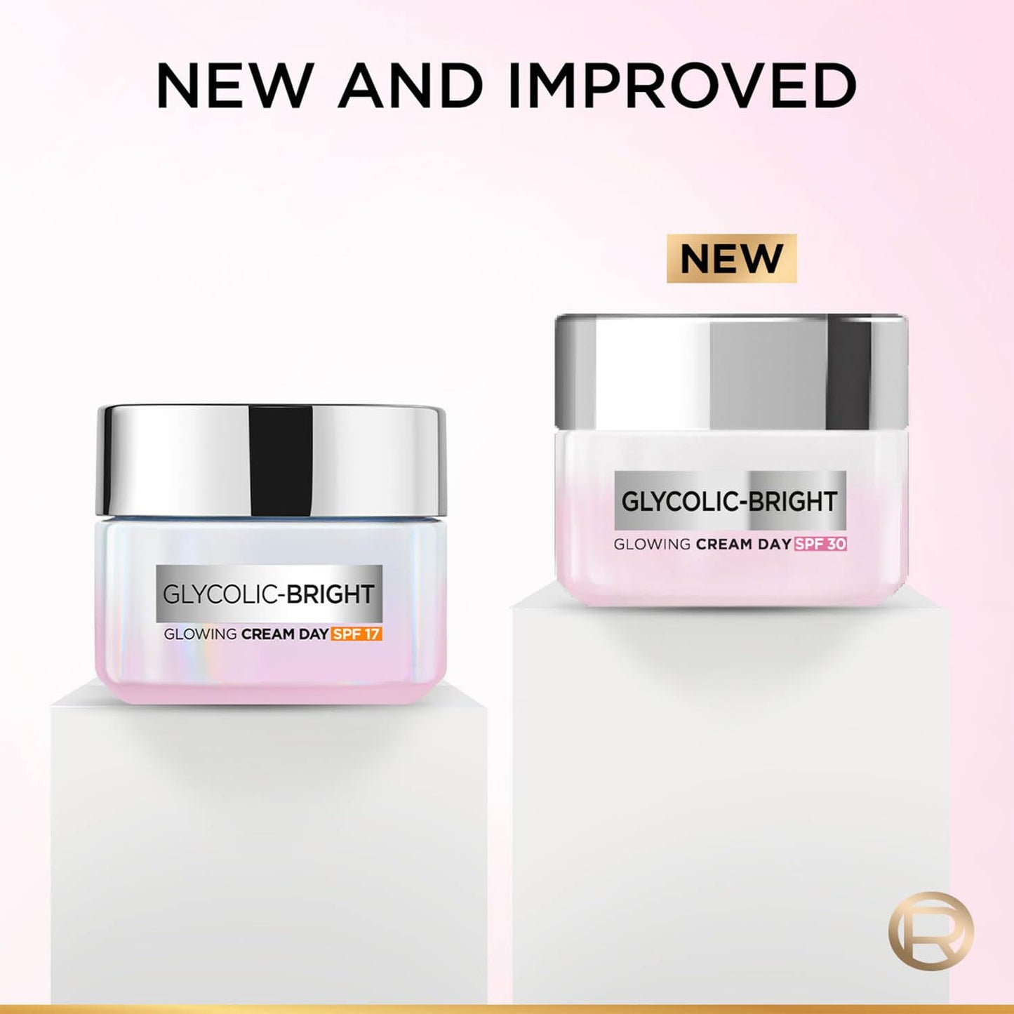 L'Oreal Paris Glycolic Bright Glowing Day Cream, Overnight Brightening Cream, Glycolic Acid in Gel-Like Cream Texture, that Visbily Minimizes Spots & Reveals Glowing skin, 50ml