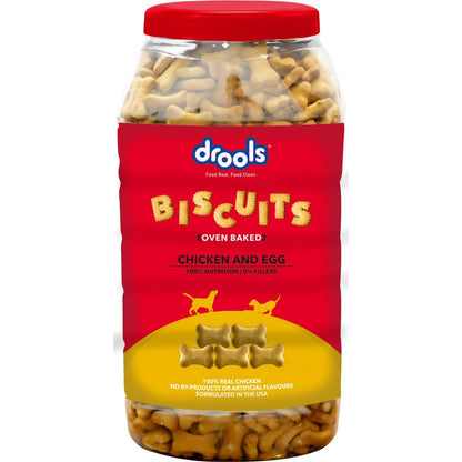 Drools All Life Stages Dog Treat Biscuits 800g Jar | Real Chicken Flavour | All Breed Formula | Promotes Lustrous Skin & Coat | Vitamins & Minerals | Reduces Tartar Build Up