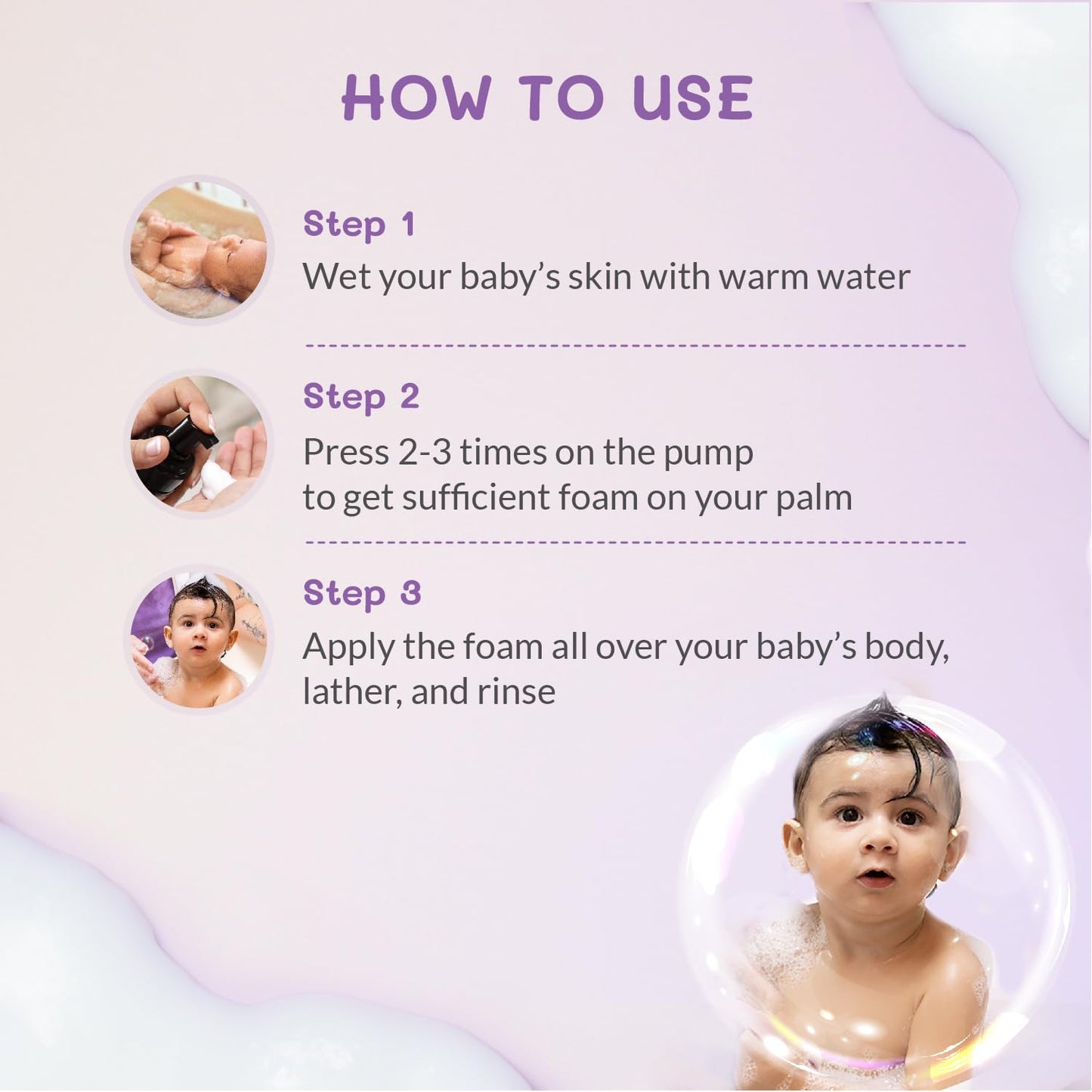 AreoVeda Baby Head-To-Toe Foam Wash With Self-Foaming Pump (100ml) I Tear-Free Baby Wash I 24 Hrs Hydration I pH 5.5 With PENTAVITIN® & Aloe Vera I Safe from Day 1 I Lab Tested, Ecocert Certified, EWG Verified