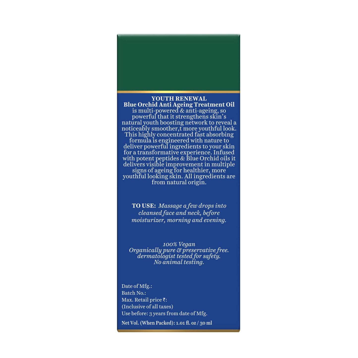 Biotique Advanced Organics Youth Renewal Blue Orchid Anti Ageing Treatment Oil, 30ml
