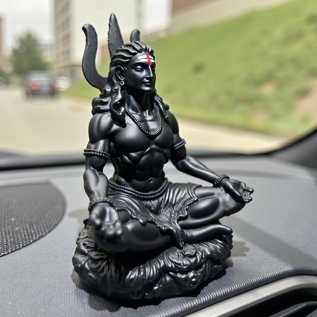 UNOVATE Shiva Idol for Car Dashboard | Shiv Idol | Lord Shiva Murti | Black