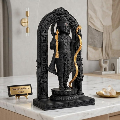 Polyresin 3D Ram Lalla Ayodhya Idol Statue Showpiece Murti for Home Decor Decoration Gift Gifting Items