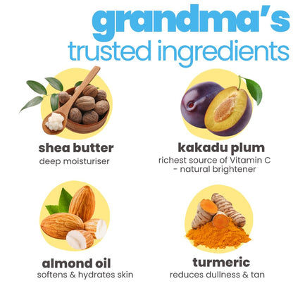 Tuco Kids Dull Skin Body Lotion, Turmeric & Kakadu Plum, 200ml | Vitamin C-Rich Kakadu Plum Reduces Tan. Shea Butter Nourishes. SLS & Paraben Free. Non-Greasy Daily Moisturizer.