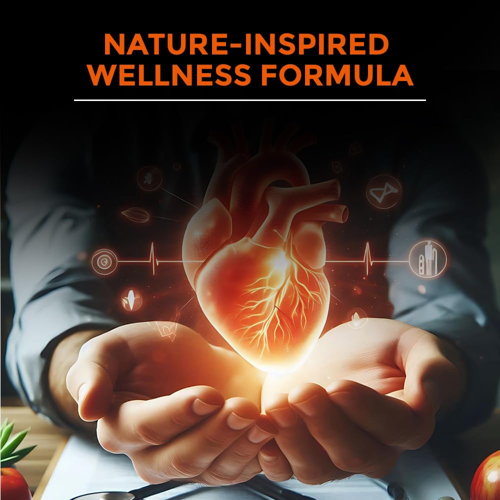 Two hands holding a glowing heart with 'Nature-Inspired Wellness Formula' text above.