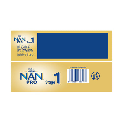 Nestlé NAN PRO 1 Infant Formula with Probiotic (Up to 6 months), Stage 1-400g Pouch in Box
