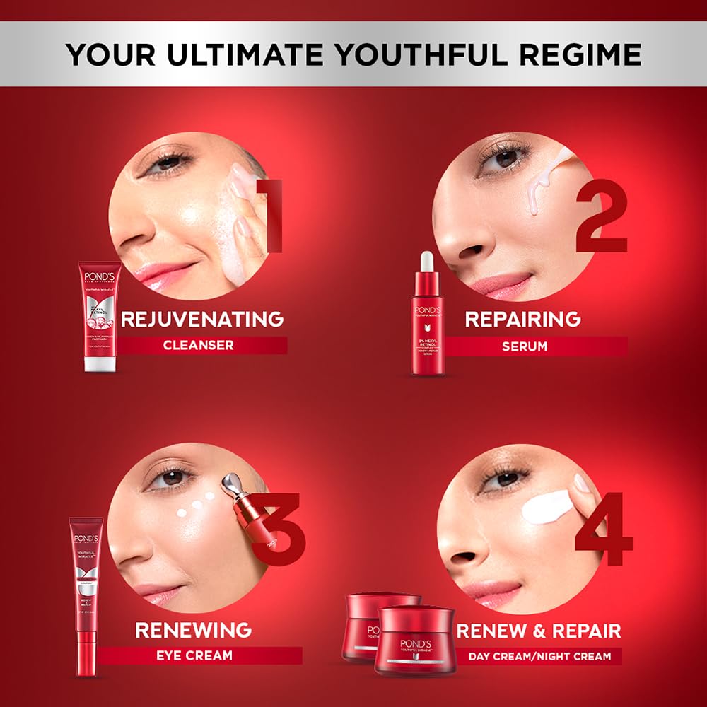 POND'S Youthful Miracle Hexyl Retinol Complex, Renew & Repair Day Cream 50g SPF 15 PA++