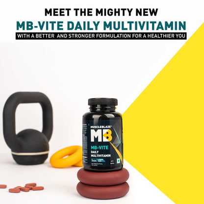 MuscleBlaze MB-Vite Daily Multivitamin (60 Tablets) | With 51 Ingredients & 6 Blends, Vitamins & Minerals, Prebiotic & Probiotics, Amino Acid Blends | For Energy, Stamina & Recovery