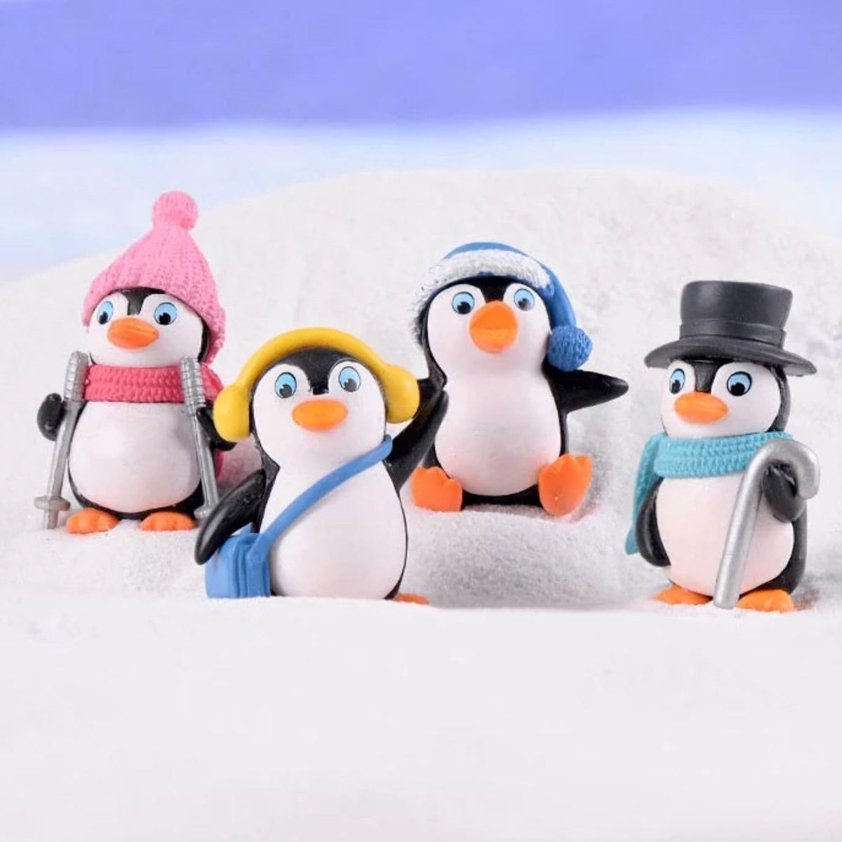 Miniature Showpiece Birthday Gift for Girls Kids, Penguin Showpiece Set of 4 for Home Decor Items, Car Dashboard Items, Table Decoration Items, Valentine Day Gift for Girlfriend