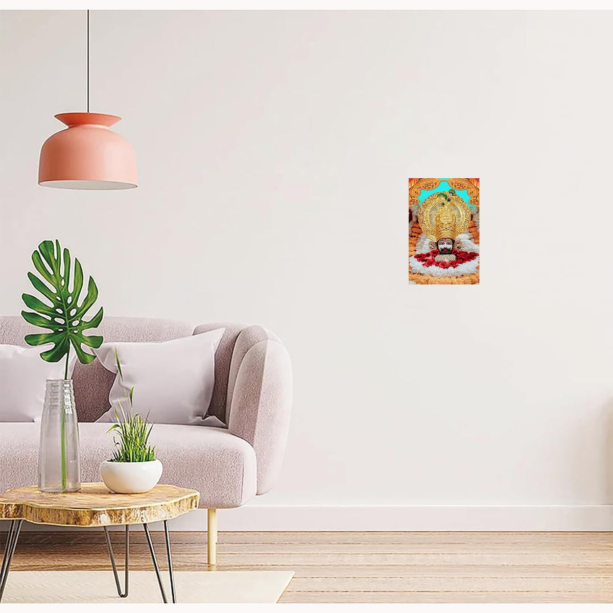 Khatu Shyam Paintings for Living room, Khatu Shyam Poster Big Size with Sparkle Coated Lamination - 20452 (Self Adhesive) 18x24 Inch