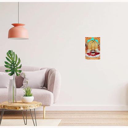 Khatu Shyam Paintings for Living room, Khatu Shyam Poster Big Size with Sparkle Coated Lamination - 20452 (Self Adhesive) 18x24 Inch