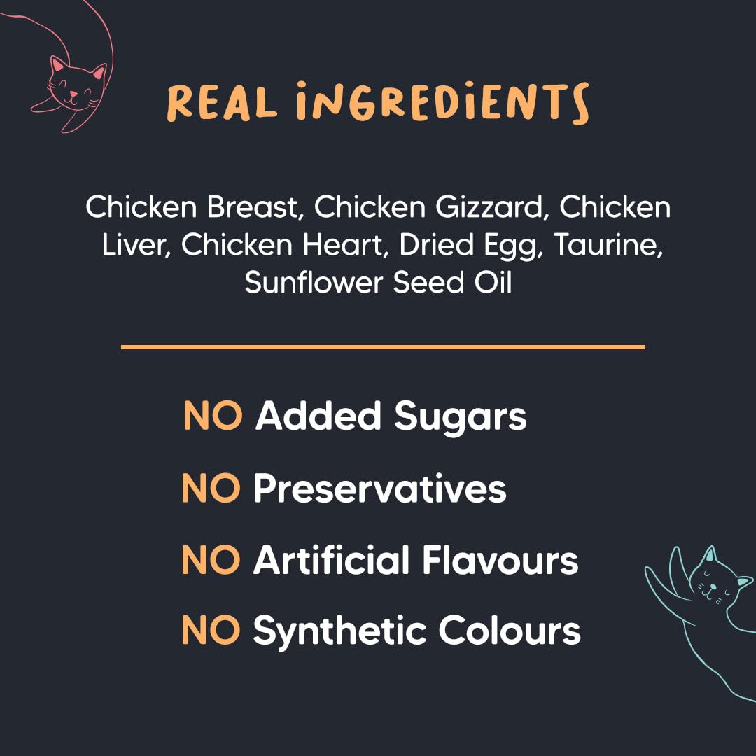 Meowsi by HUFT Chicken Breast Pate Cat Food - 80 gm | Wholesome, Smooth & High-Protein Wet Food for Persian & All Breeds | Supports Strong Muscles, Healthy Digestion & Shiny Coat