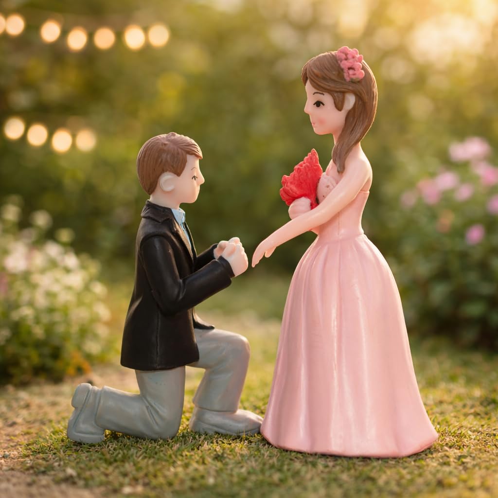 Valentine Gift for Girlfriend Boyfriend, Husband Wife, Valentine Love Couple Romantic Miniature Statue Showpiece, Birthday Gift Propose Day Gift for Woman