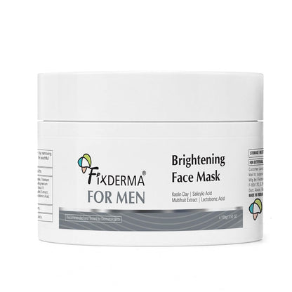 Fixderma Brightening Face Mask for Men | Clay Mask For Blackheads - 100g