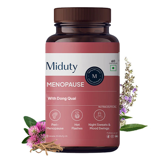 Zephivo Miduty by Palak Notes Menopause Health Supplement - Hormonal Imbalance - Night Sweating - Mood Swings - Bone health - Helps in PMS symptoms - 60 Capsules