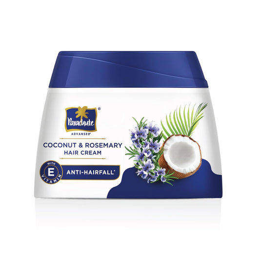 Parachute Coconut & Rosemary Hair Cream container on a white background