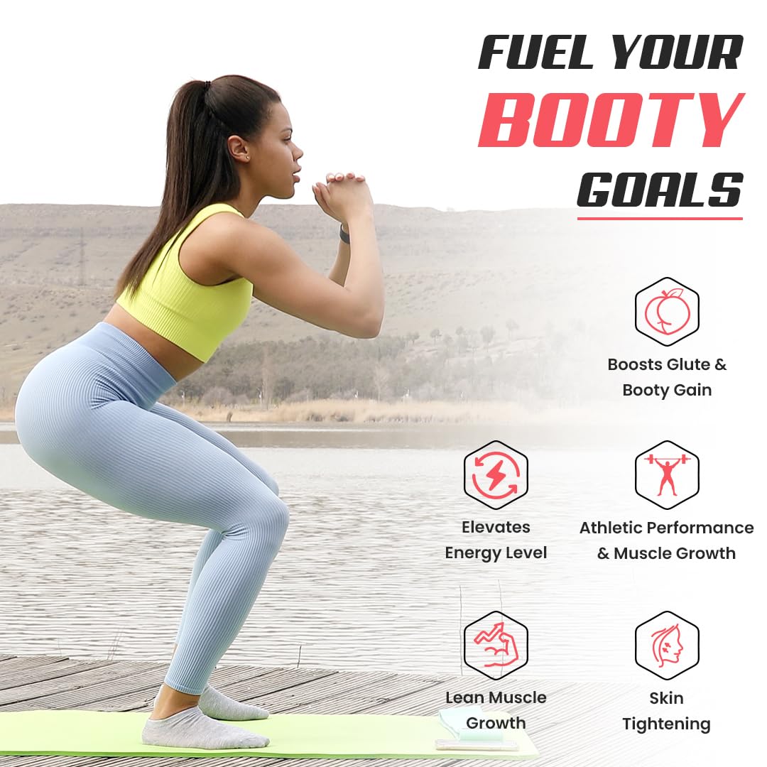 Woman exercising on a dock with text about fitness goals and benefits.