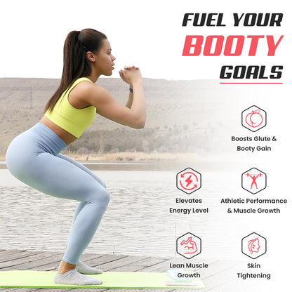 Woman exercising on a dock with text about fitness goals and benefits.