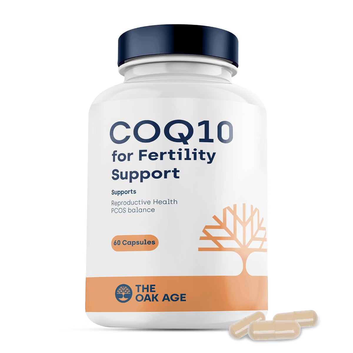 The Oak Age Premium CoQ10 Supplement for Fertility Support- 18x Better Absorption - Supports Egg Quality, Sperm Health & Mitochondrial Function - 60 Capsules