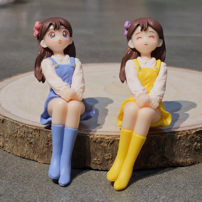 Miniature Cute Girls Figurine Set of 4 – Adorable PVC Mini Statues for Miniature Garden, Dollhouse Decor, Terrariums, Fairy Gardens & Cute Gifting