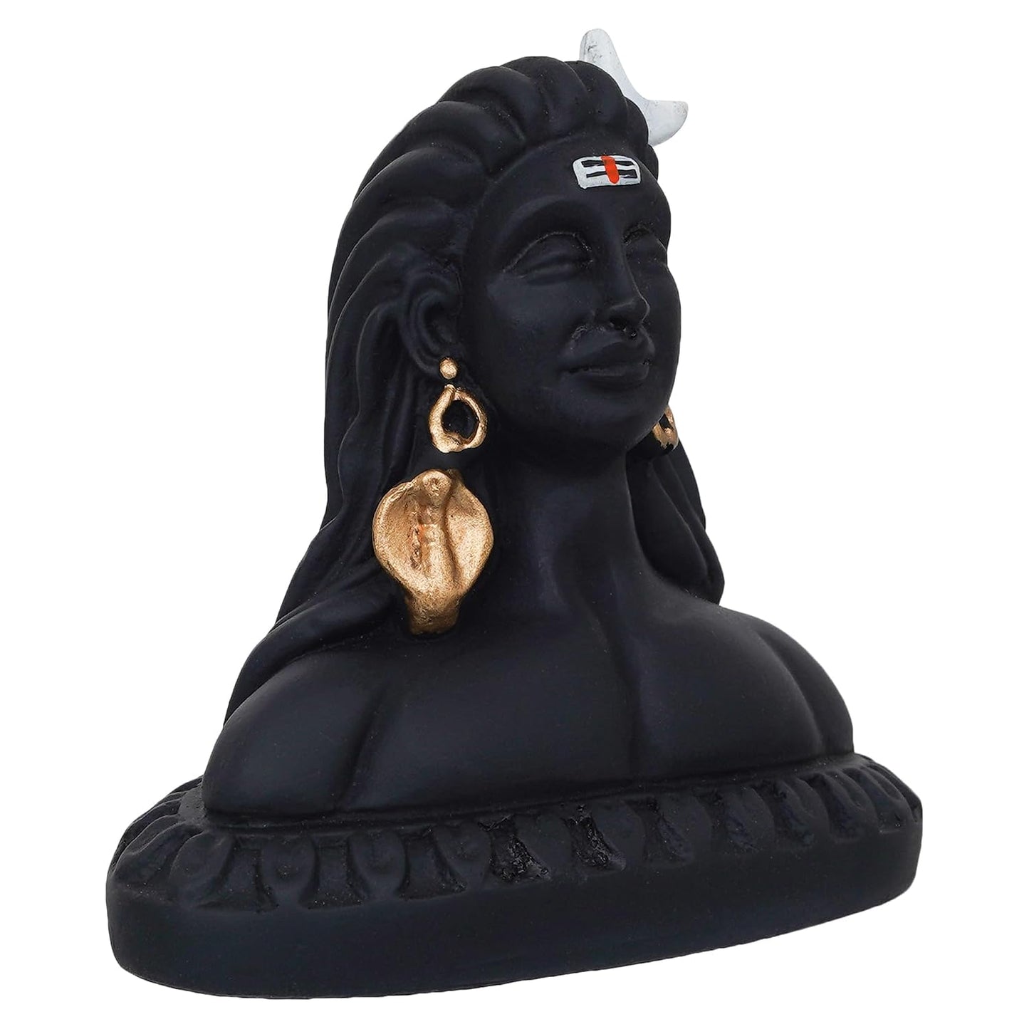 eCraftIndia Black Resin Adiyogi Shiva Statue for Car Dashboard- Lord Shiva Idol for Home- Shiv Murti- Adiyogi Mahadev Statue- Gift for Diwali Maha Shivratri Housewarming Birthday- Diwali Gift Item