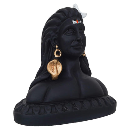 eCraftIndia Black Resin Adiyogi Shiva Statue for Car Dashboard- Lord Shiva Idol for Home- Shiv Murti- Adiyogi Mahadev Statue- Gift for Diwali Maha Shivratri Housewarming Birthday- Diwali Gift Item