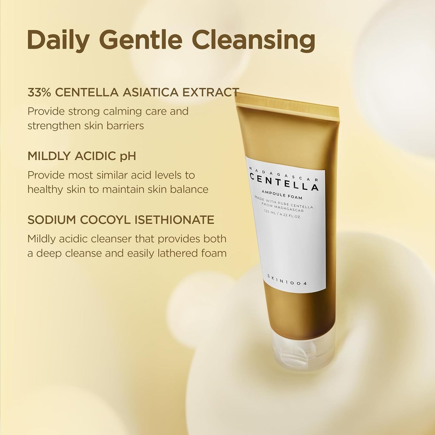SKIN1004 Madagascar Centella Ampoule Foam Cleanser | Gentle Hydrating Face Wash, 20 ml
