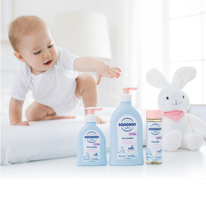 sanosan Baby Care Lotion| Suitable for baby’s delicate skin| with Moisturizes 24 hours parabens|paraffins| silicones & phenoxyethanol| Clinically Tested|200 ml
