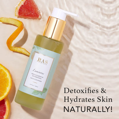 RAS Luxury Oils Luminous Skin Clearing Face Cleanser | Face wash With Willow Bark, Grapefruit & Tea Tree | Detoxify Skin From Impurities| for oily acne-prone skin, 100ml