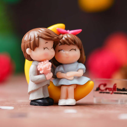 eCraftIndia Valentine Gift for Girlfriend Boyfriend Romantic Love Moon Couple Showpiece Valentine Day Gift for Husband Wife Special Love Her Him | Valentine Day Decoration Items