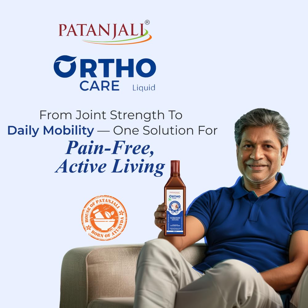 Patanjali Orthocare Liquid | Ayurvedic Joint Support Supplement | With Glucosamine, MSM, Boswellia & Vitamin D | Vegetarian | 500ml