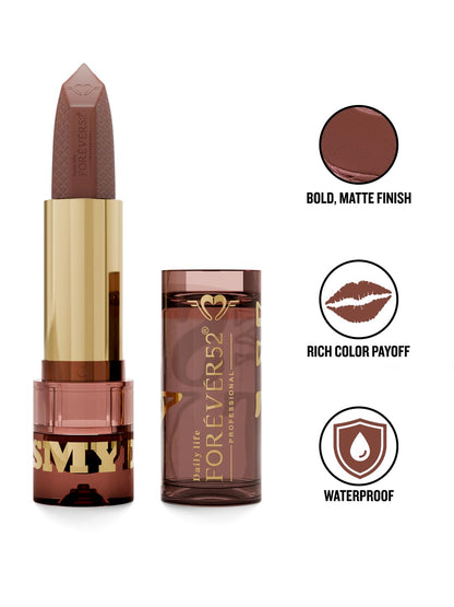 Daily Life Forever52 It's My Day Lipstick | Creamy Matte Lipstick for Bold, Long-Lasting Color | Highly Pigmented, Hydrating & Nourishing Formula (Mocha Day, 3.5g)