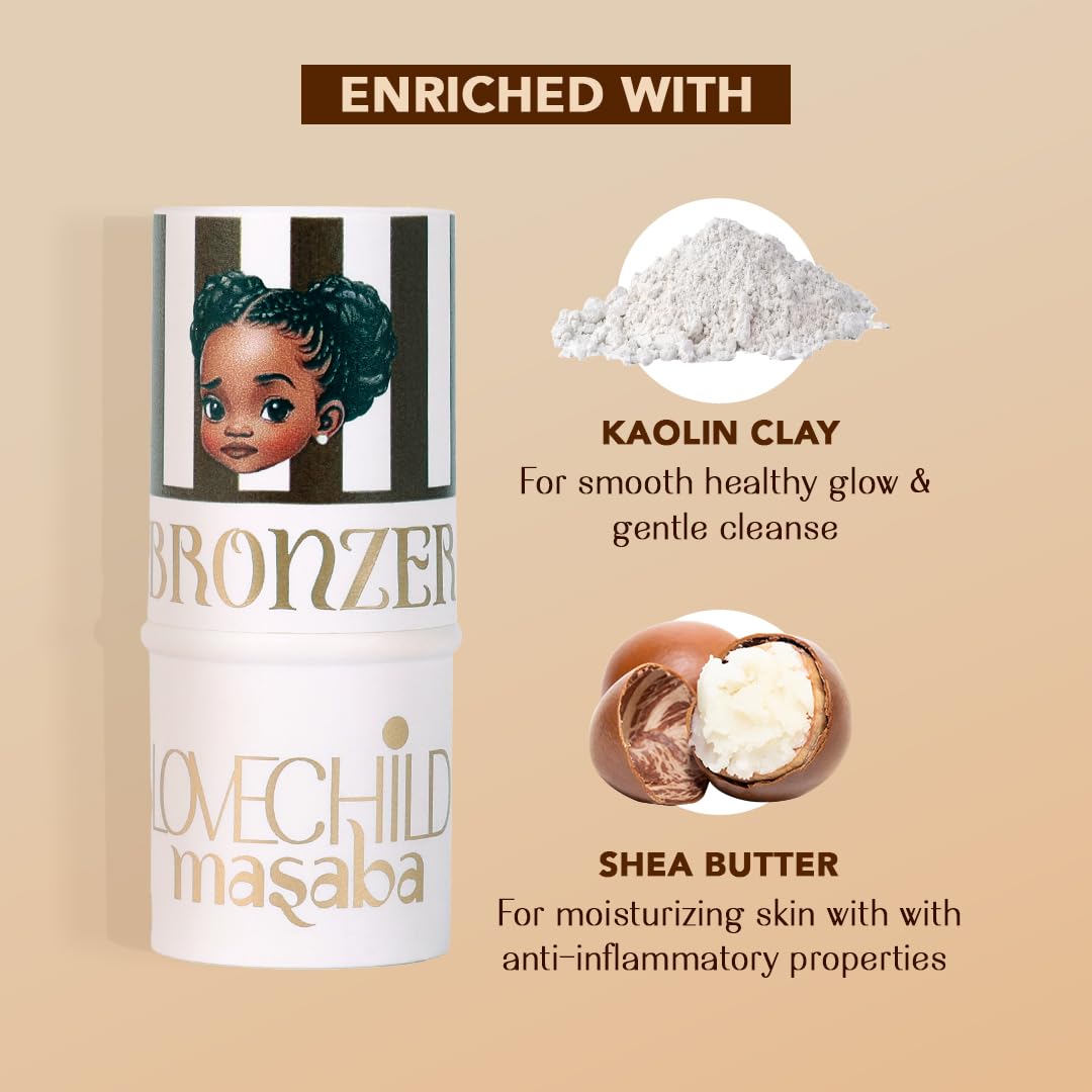 LoveChild Mini Masaba Bronzer Stick To Sculpt, Define & Lift, Contour Makeup, Matte Finish, Smooth Glide, Makeup Stick Suitable for All Indian Skin Tones, Fist Bump (Deep Brown) 7.5g
